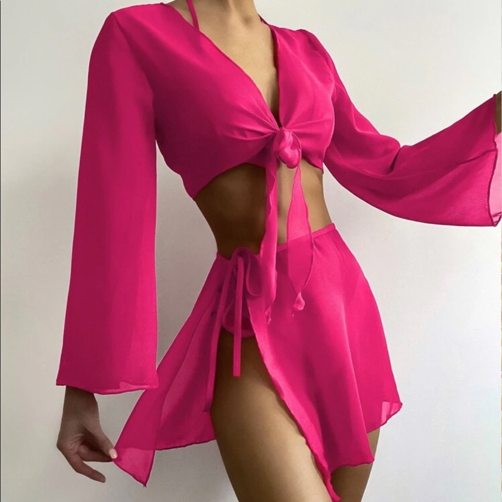 Bright Pink (Fuchsia) 4 Piece Swim